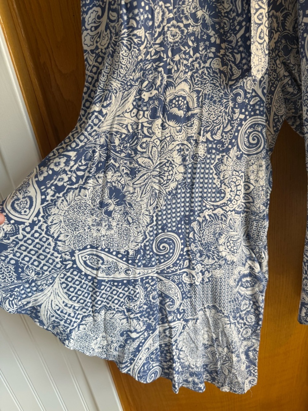MSK Blue & White Paisley High-Low Romper - Picture 6 of 8